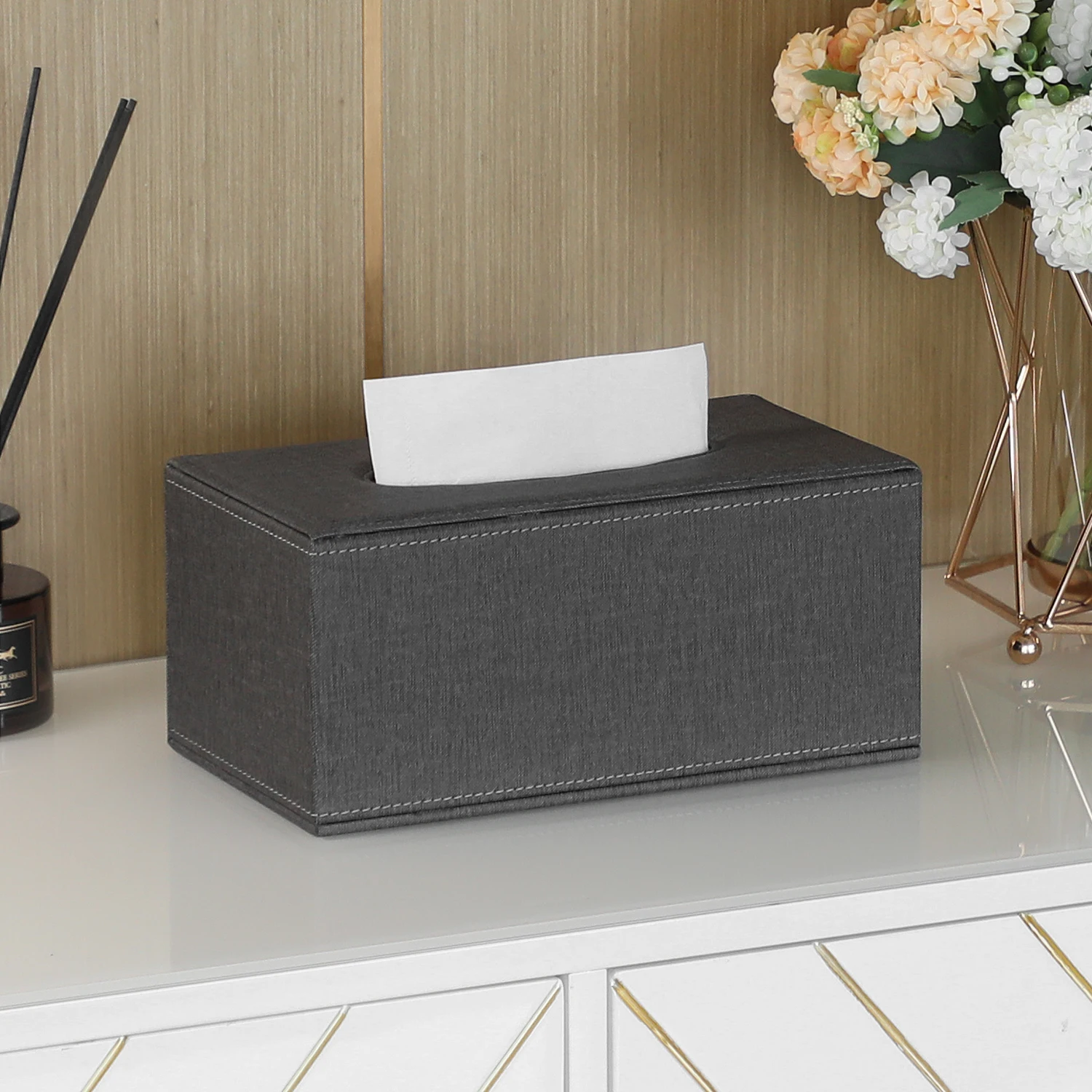 Standard Size Tissue Box Cover with Magnetic Opening interior napkin box decorative leather box napkin holders for restaurant