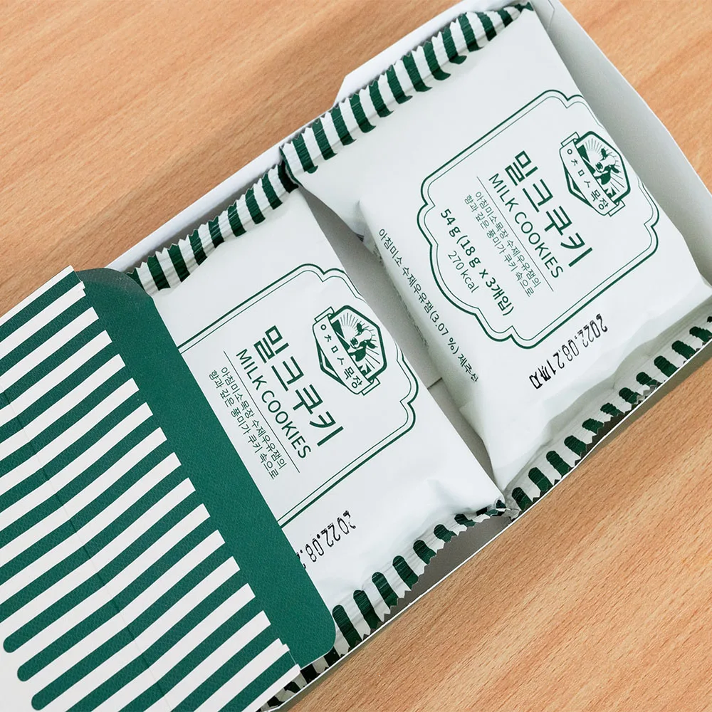 Superior Quality Korean Snack Cookie KOREA JEJU MORNING SMILES FARM MILK COOKIES Sweet and Savory Luxury Cookies