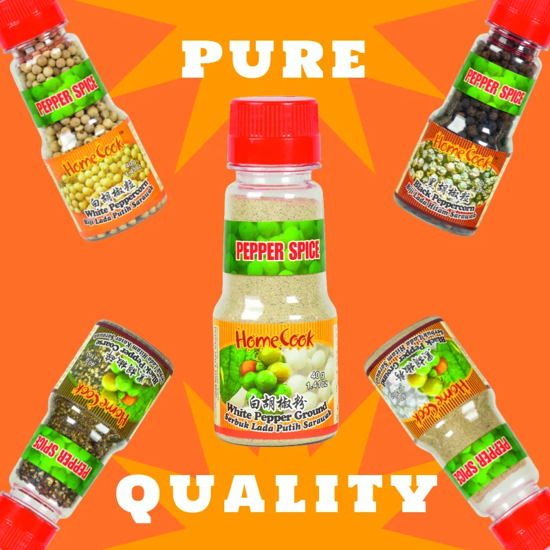 Fresh Ground White Pepper 40g Best Quality Pure White Pepper For Marinades Meat Seasoning Spices Pepper Malaysia Top Exporter