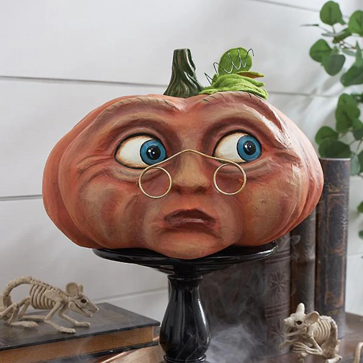 Halloween Great Haunted House Decor Expressive Pumpkin Family With 3D Face Funny Resin Pumpkin Statue