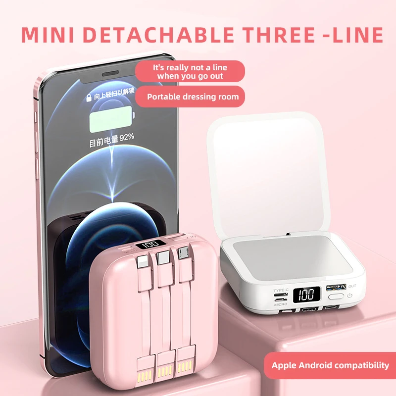 Makeup mirror Mini portable folding hand cosmetic power bank make up mirror pocket compact mirror