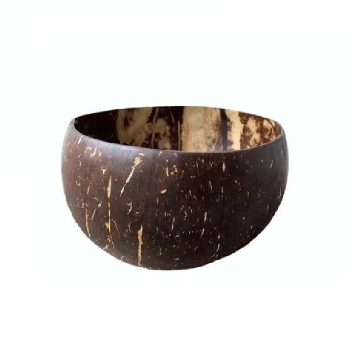 Оптовая продажа миска из натуральной кокосовой скорлупы ручной работы и ложка Кокосовая для мороженого