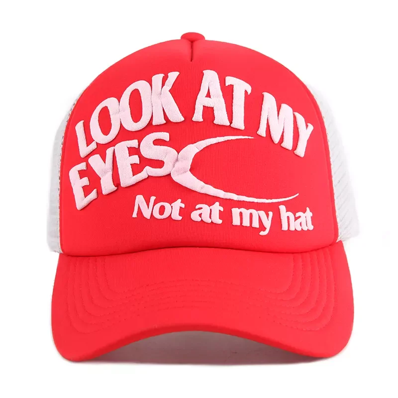 Wholesale Customization High Quality OEM New Flower Embroidery Patch 5 Panel Orange Velvet Trucker Hat