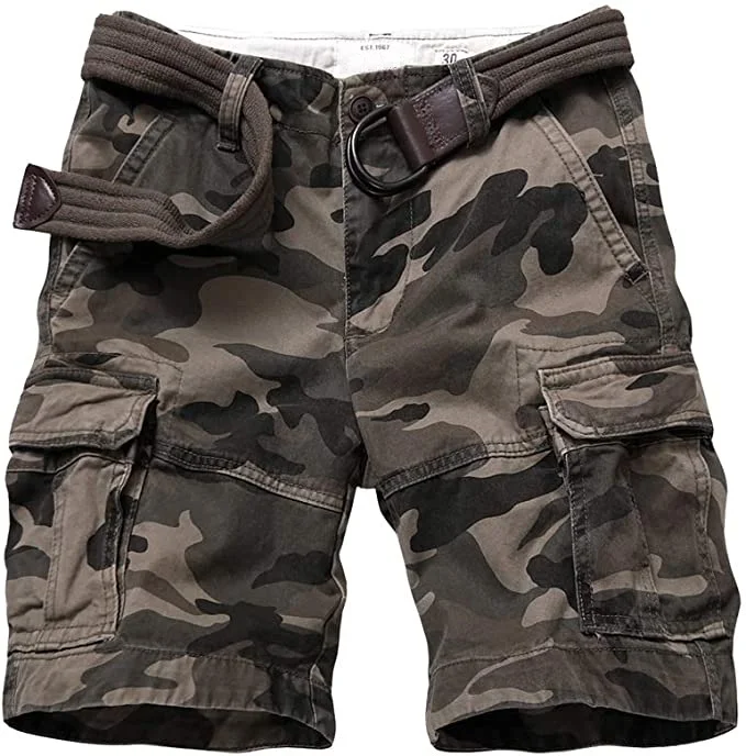 Camo Cargo Shorts Sports Workout Gym Fitness Luxury Breathable Men Nylon Cotton 4 Pockets Cargo Shorts Printed  cargo shorts