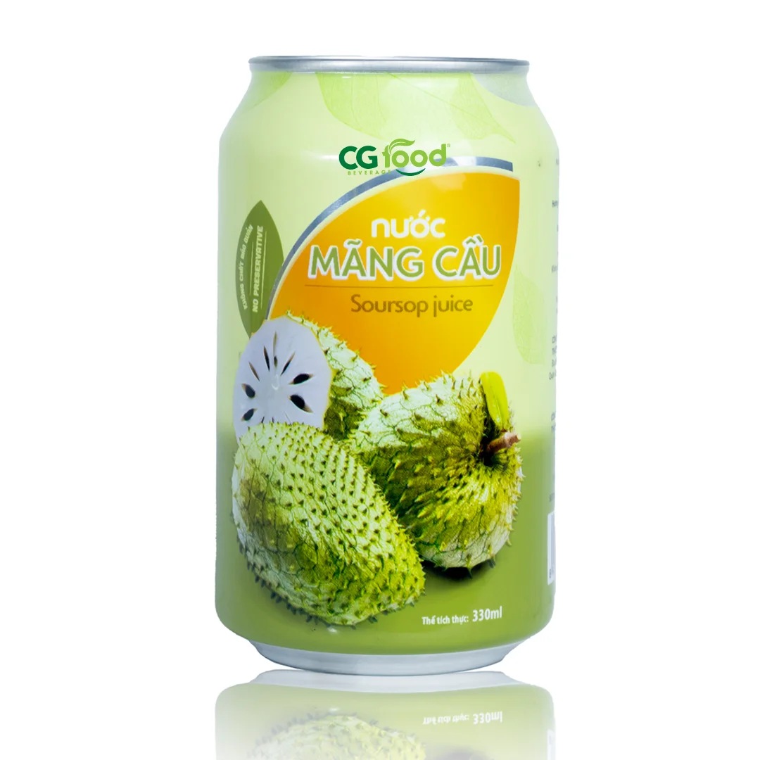 Wholesale 330ml Alu can Soursop Fruit Juice Best Price Soursop Fruit Juice Drink - 100% Natural
