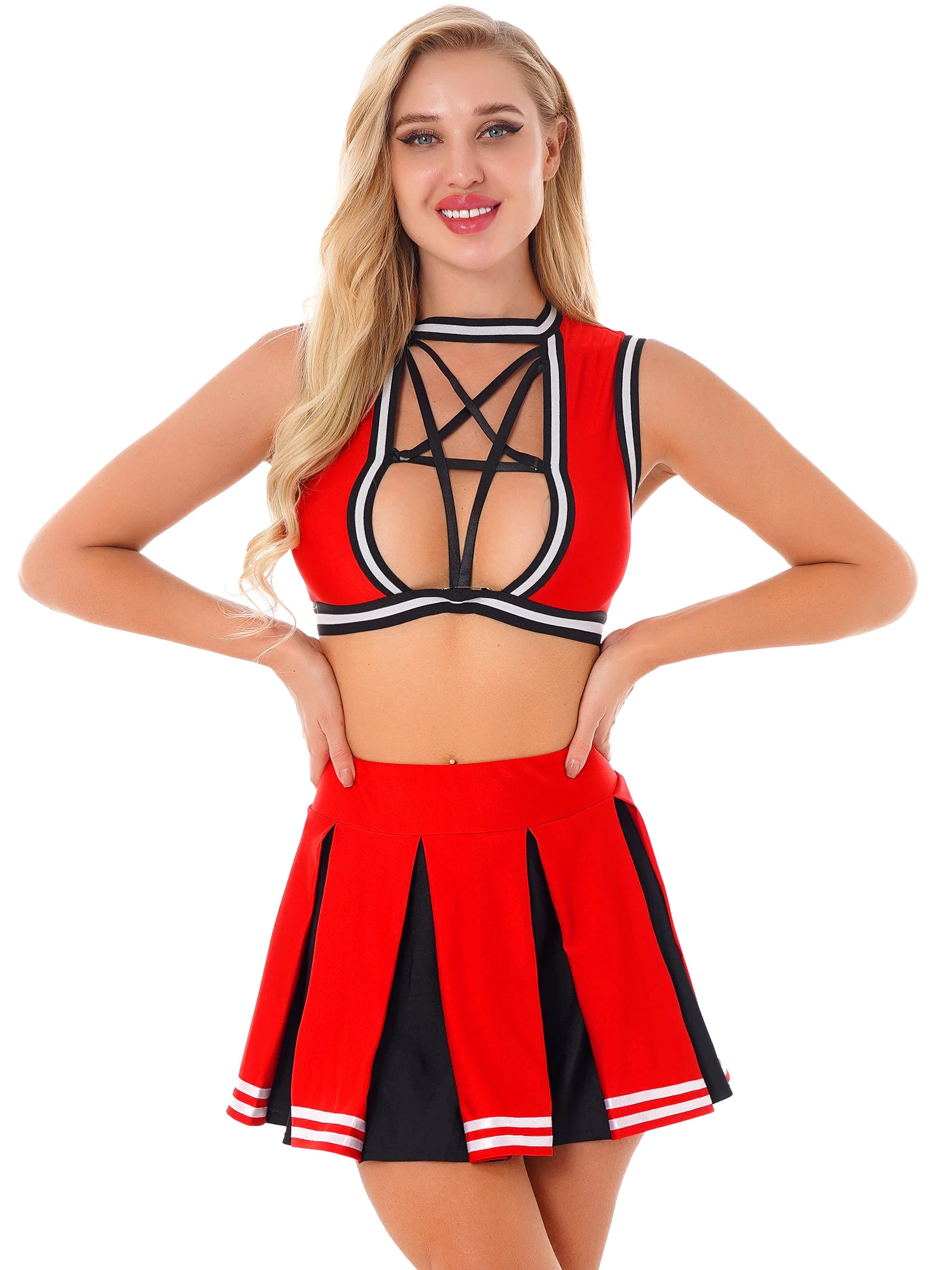 Новинка модный кроп-топ Cheer Dance униформа для чирлидинга девочек