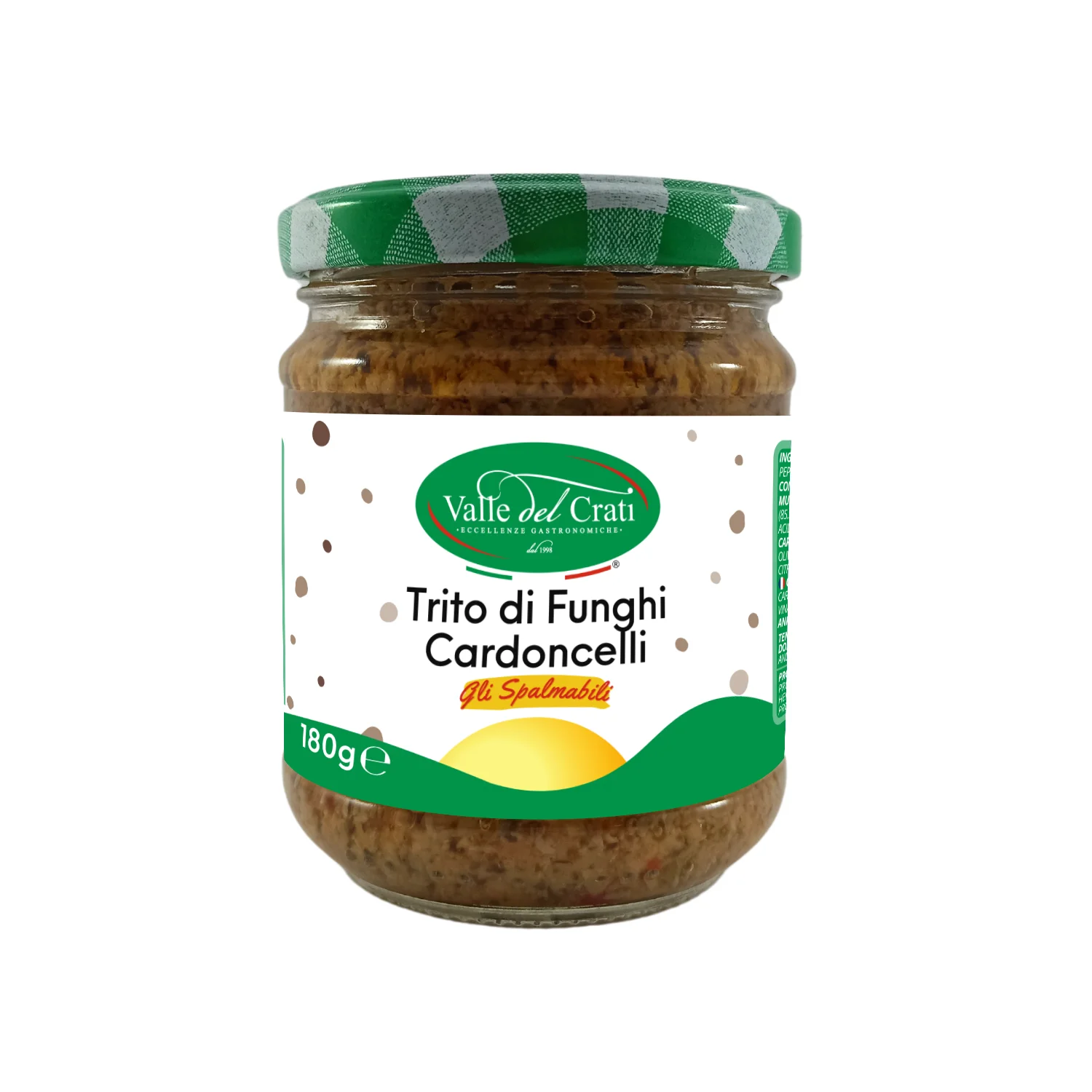 With Chili Pepper Chopped Cardoncelli Mushrooms | Italian Minced Mushroom Cream Spices in Olive Oil | 180 Gr Mason Jar Packaging