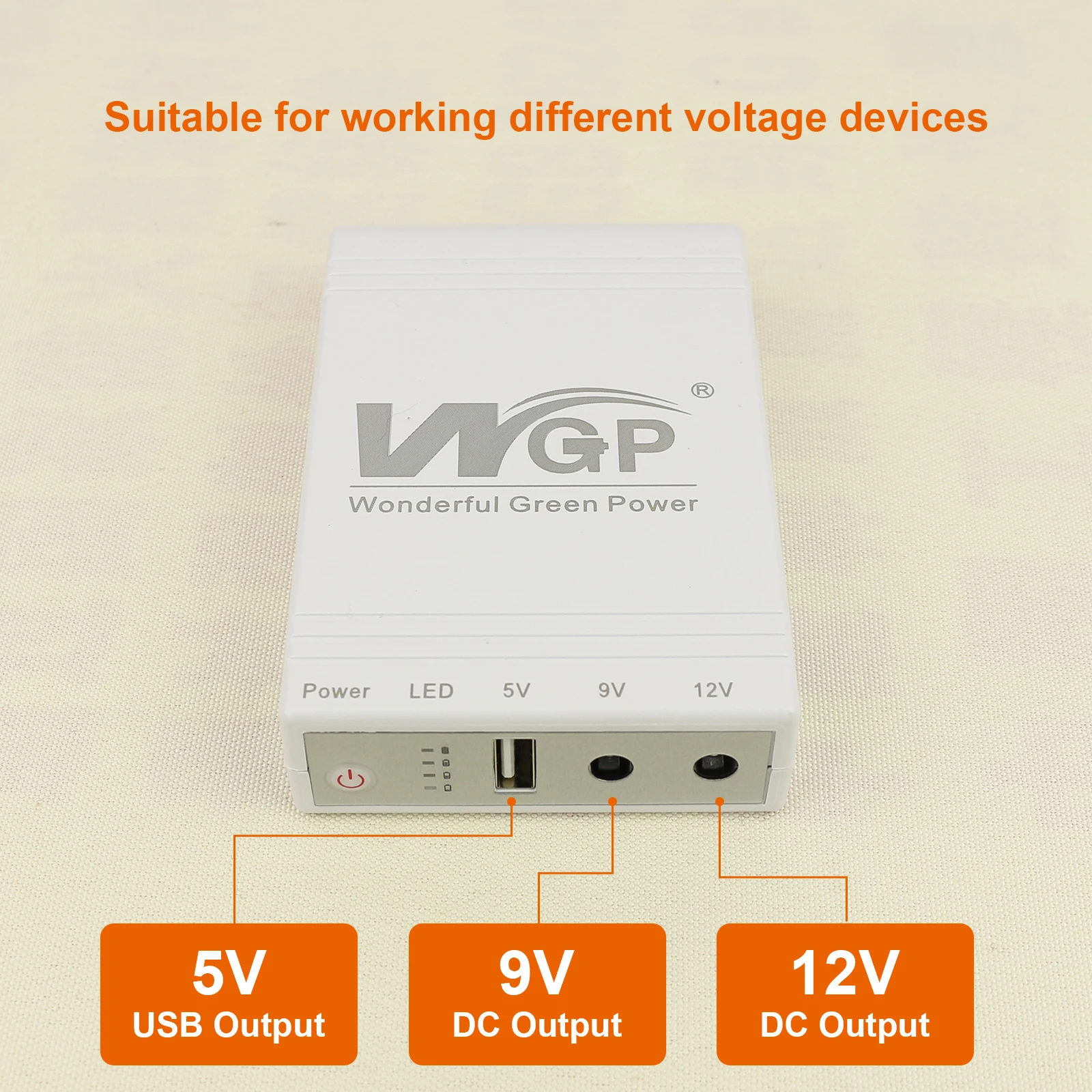 WGP ODM OEM Factory Online DC 5V 9V 12V Mini UPS Power Station System for CCTV Camera WiFi Router Modem Mobile Phone