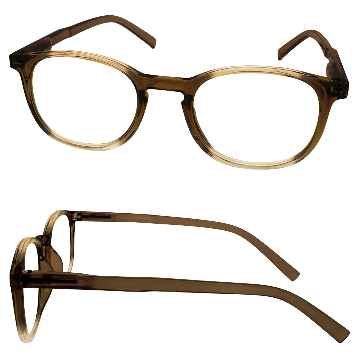 Hot Sale Retro Round Vintage Gradient Green Color Spectacle Frame Reading Glasses