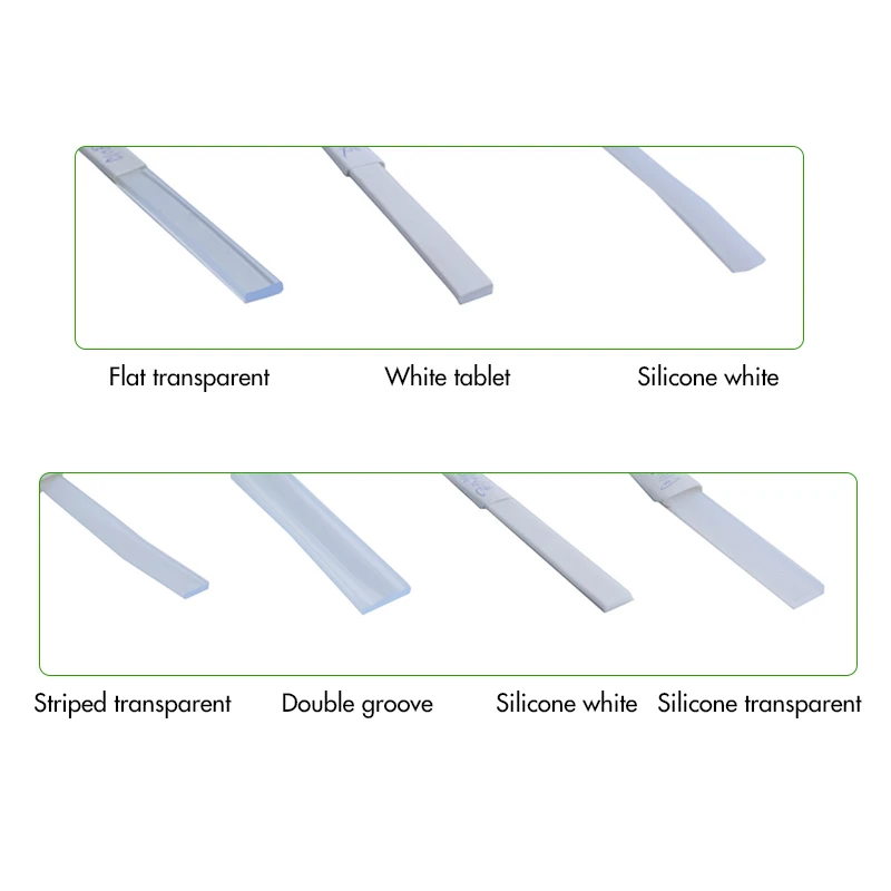 Flexible extruded transparent stripe whiteboard advertising fabric led light box seg silicone strip rubber edge trim seal strip