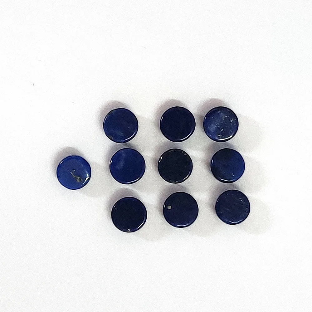 Natural Lapis Lazuli 4mm round cabochon, Navy blue color lapis with golden pyrites 0.35 cts, loose gemstones cab for jewelry