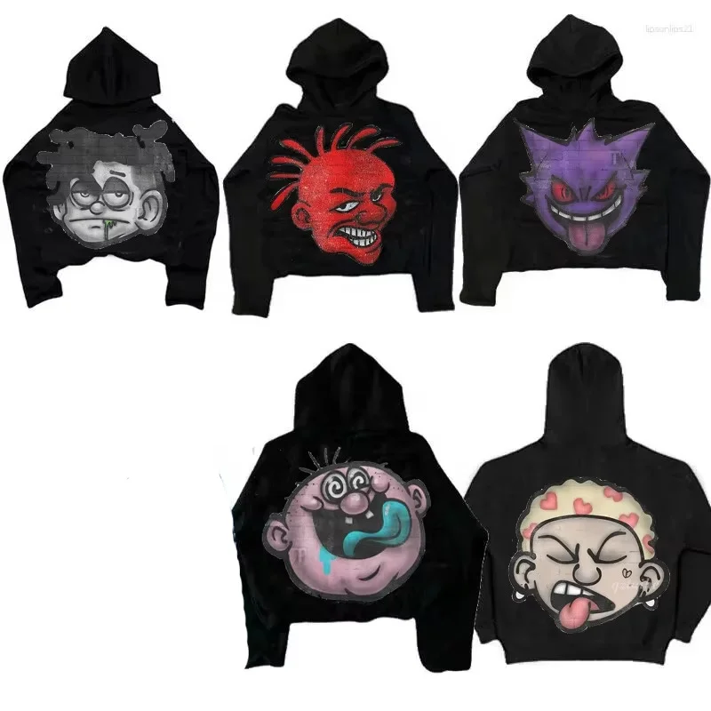 500GSM graphic Pullover Hoodie dtg cropped hoodie Embroidered Zip Cropped French Terry Fleece custom streetwear Boxy Puff Zip