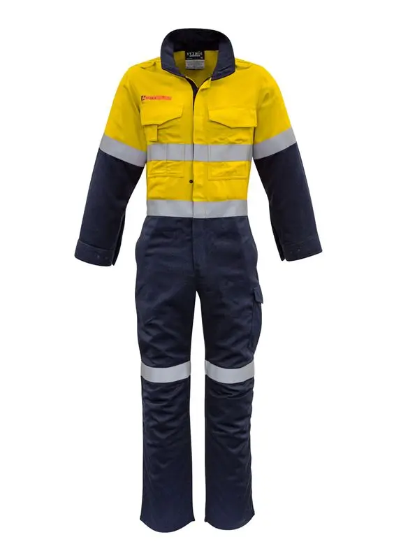 COTTON SAFETY COVERALL BOILER SUIT UNIFORM MEN Coverall JACKETS REFLECTIVE TAPE ALLOVER SUIT UNIFORMS SETS WHOLESALE