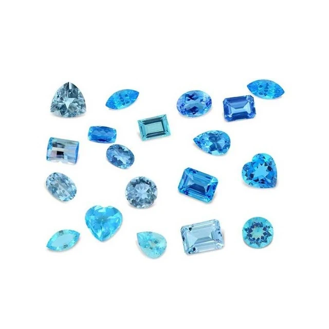 Натуральный смешанный камень лупа чистый 12 мм вырезанный натуральный свободный синий топаз драгоценный оптовая продажа