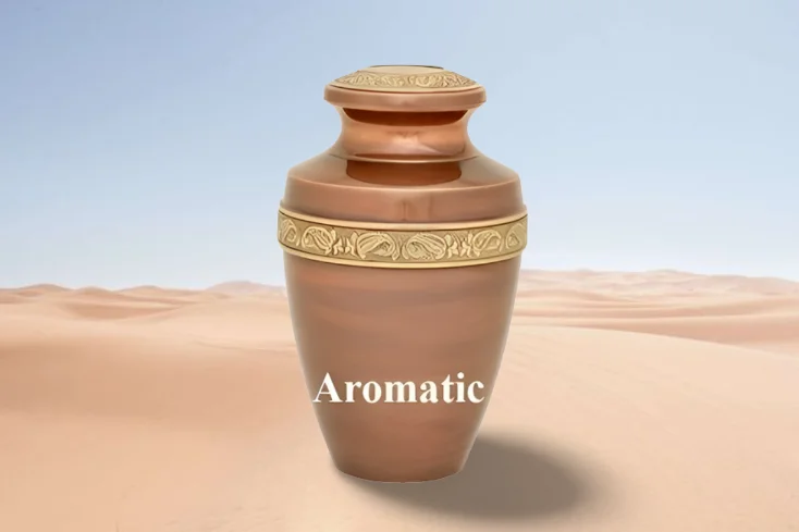 Antique Metal Urn for Adult Human Ashes Banded Brass Cremation Funeral Urn Top Leading Design for Memorial Storage