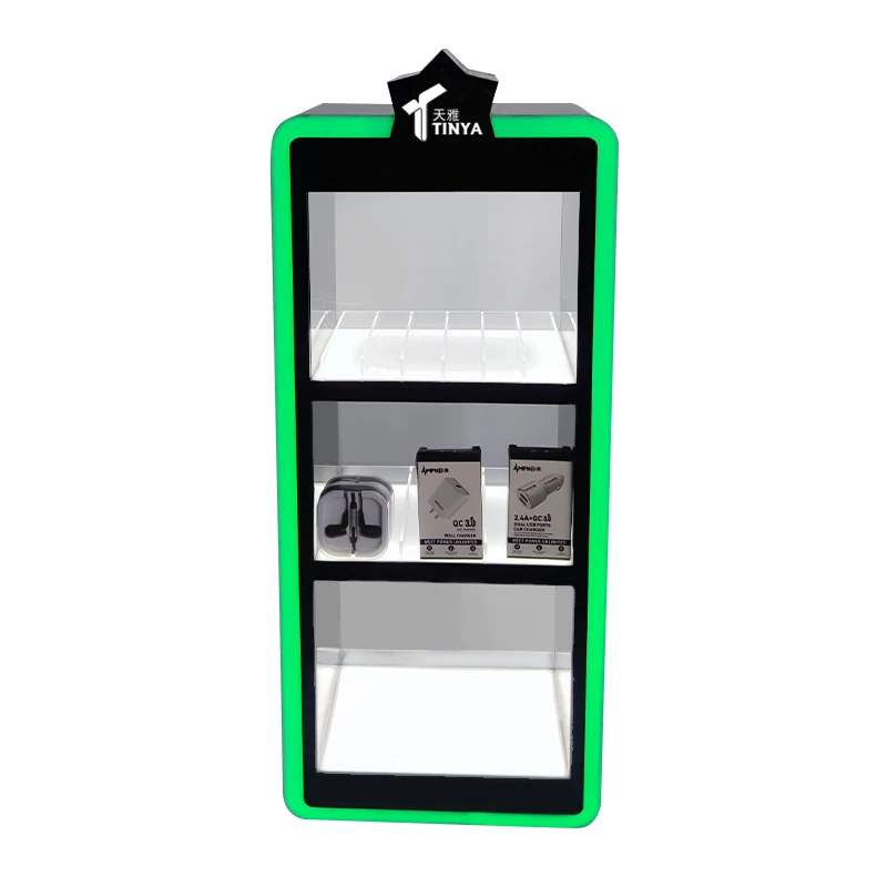 Fashion 3 Tiers LED Plexiglass Essential Oil Flavors Display Smoke Tobacco Showcase Acrylic Cigarette Lighter Display Racks