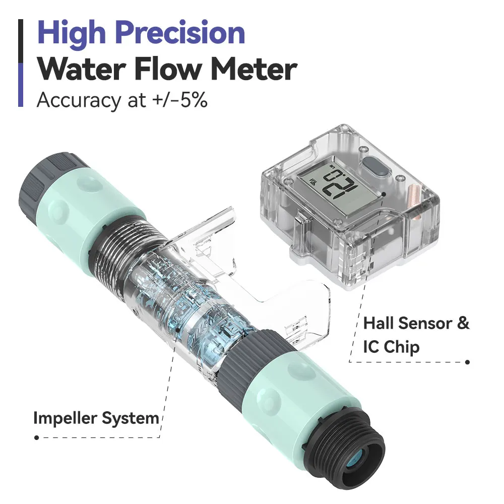 Home Garden Digital Water Flow Meter Electromagnetic Cellphone WiFi APP Smart Controller Flow Valve