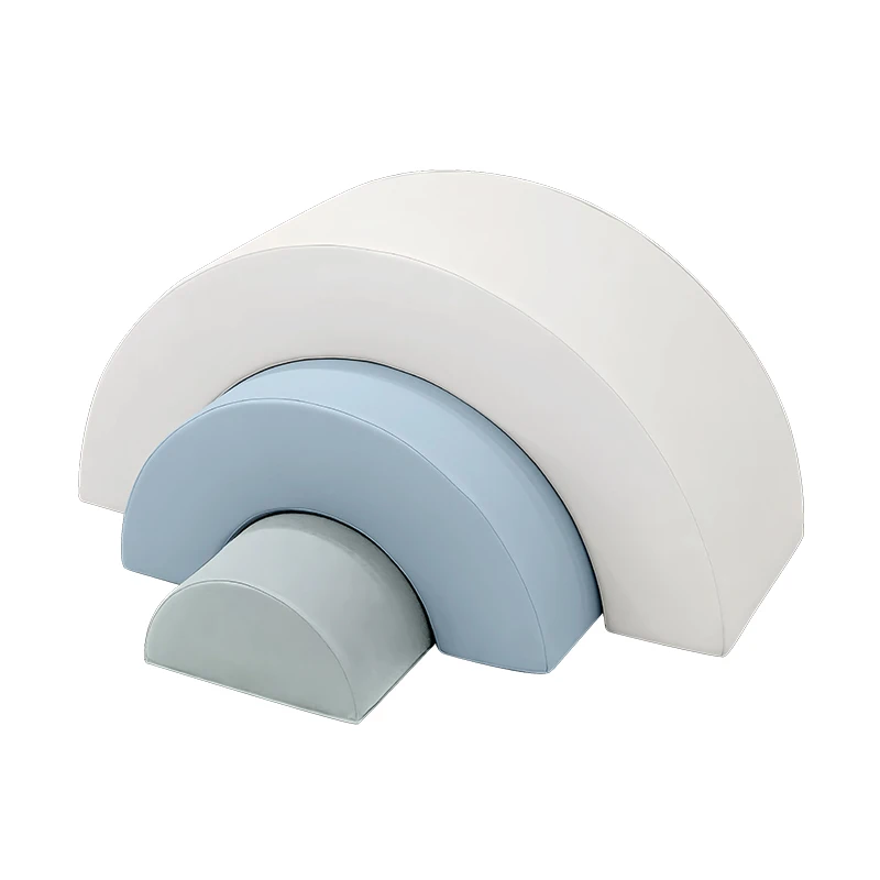 Pastel color soft playground equipment soft climbing arch toddler rainbow climber bridge