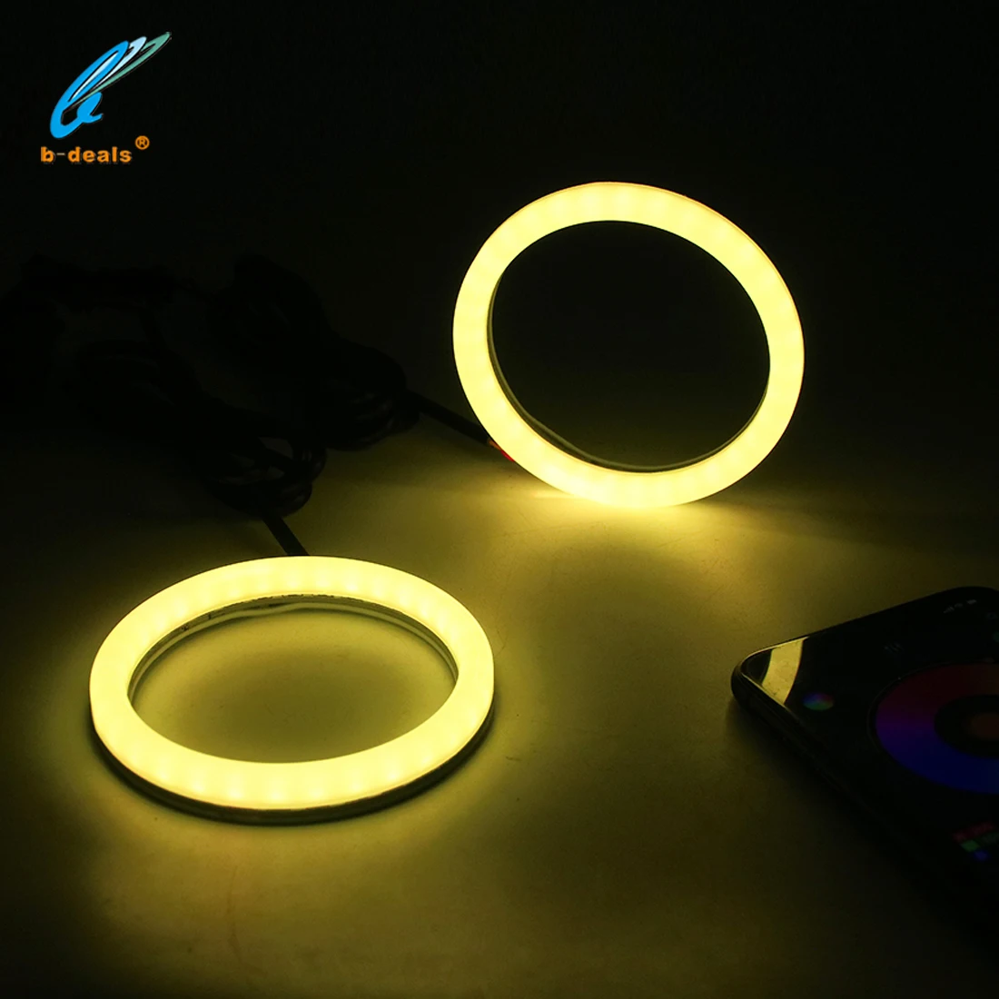 70mm 80mm 90mm 100mm SRGBA Halos Kits Flow Series Angel Eyes with Amber Turn Signal