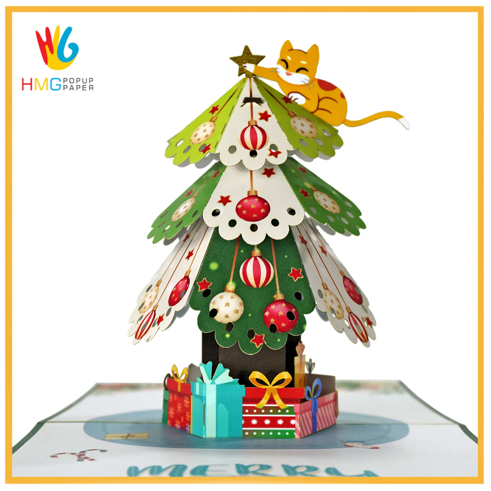 Cheap price supplier 3D Greeting pop up card Christmas and new year by custom design and manufacture High Quality