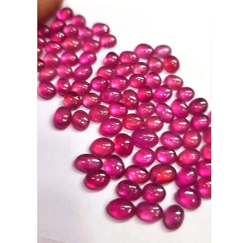 395 pcs Of Bangkok Ruby 4mm to 12mm Oval Round pear cabochon 440 cts lot Iroc Sales High Quality Glassfilled Ruby Gemstone cab