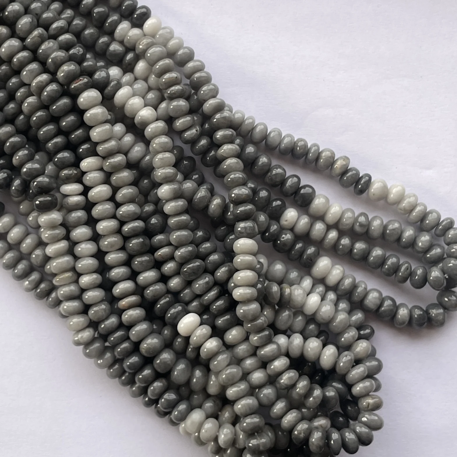 4mm 6mm 8mm 10mm Natural Gray Cats Eye Stone Smooth Rondelle Gemstone Beads Strands for Jewelry Making Semi Precious Online