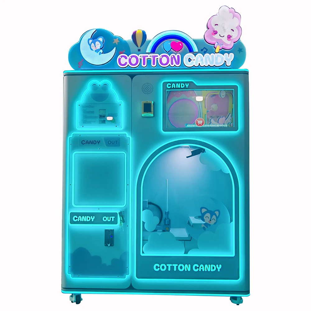 Multi Language Cotton Candy Vending Machine Robot Automatic Design Cotton Candy Machine Automatic Design Cotton Candy Machine