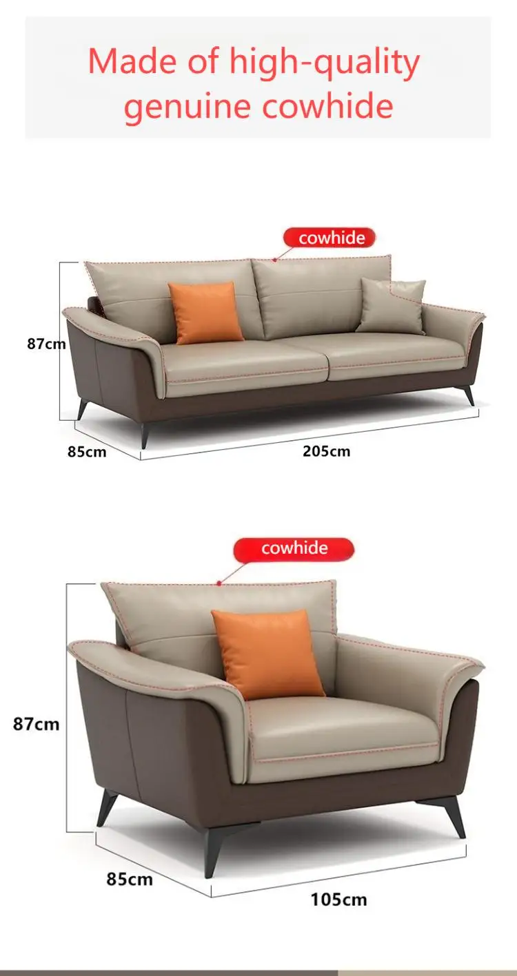 Factory Direct Sales Nordic Style Office Leisure Leather Sofa Customized Living Room Sofa Set For Home
