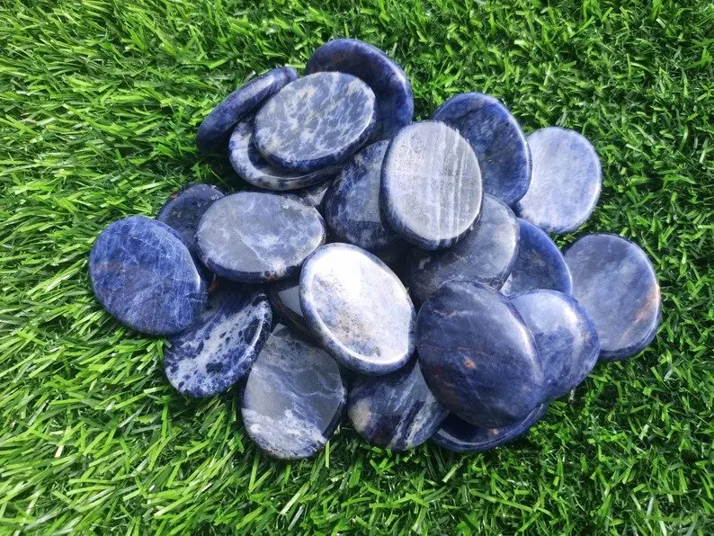 Gemstone Sodalite Worry Stone Natural Crystal Thumb Stone for Healing Therapy Wholesale Gemstone Worry Stone Buy Online