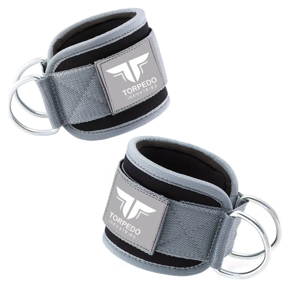 Ankle Straps Wrist Band for cable machines Workout Fitness Accessories Hot Sale neoprene Padded Ankle Cuffs D-ring Adjustable