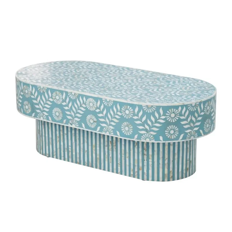 Luxury Home and Office Decorative Furniture Bone Inlay Tables Custom Round Shaped Tables for Sale from India