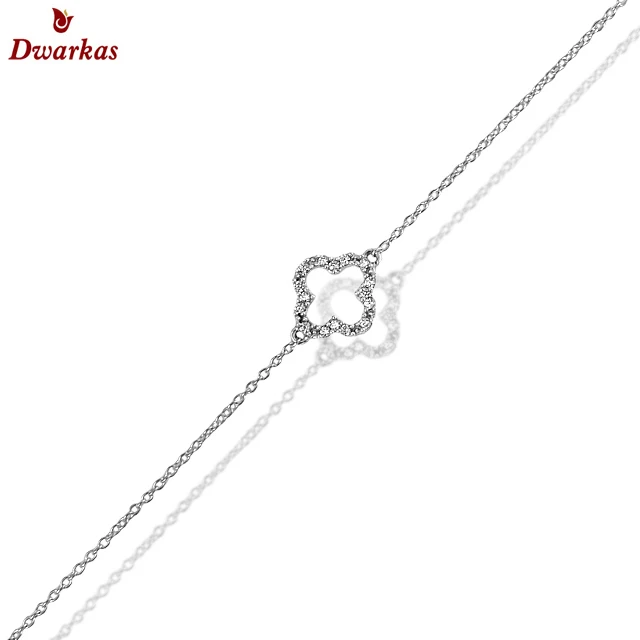 Trending Luxury High Quality 925 sterling silver double layer zircon stone charm bracelet women elegant jewelry