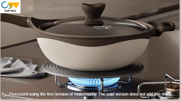 Clay two-color flat bottom wok non-stick pot household wok special for gas stoves suitable for induction cooker 30cm (suitable f