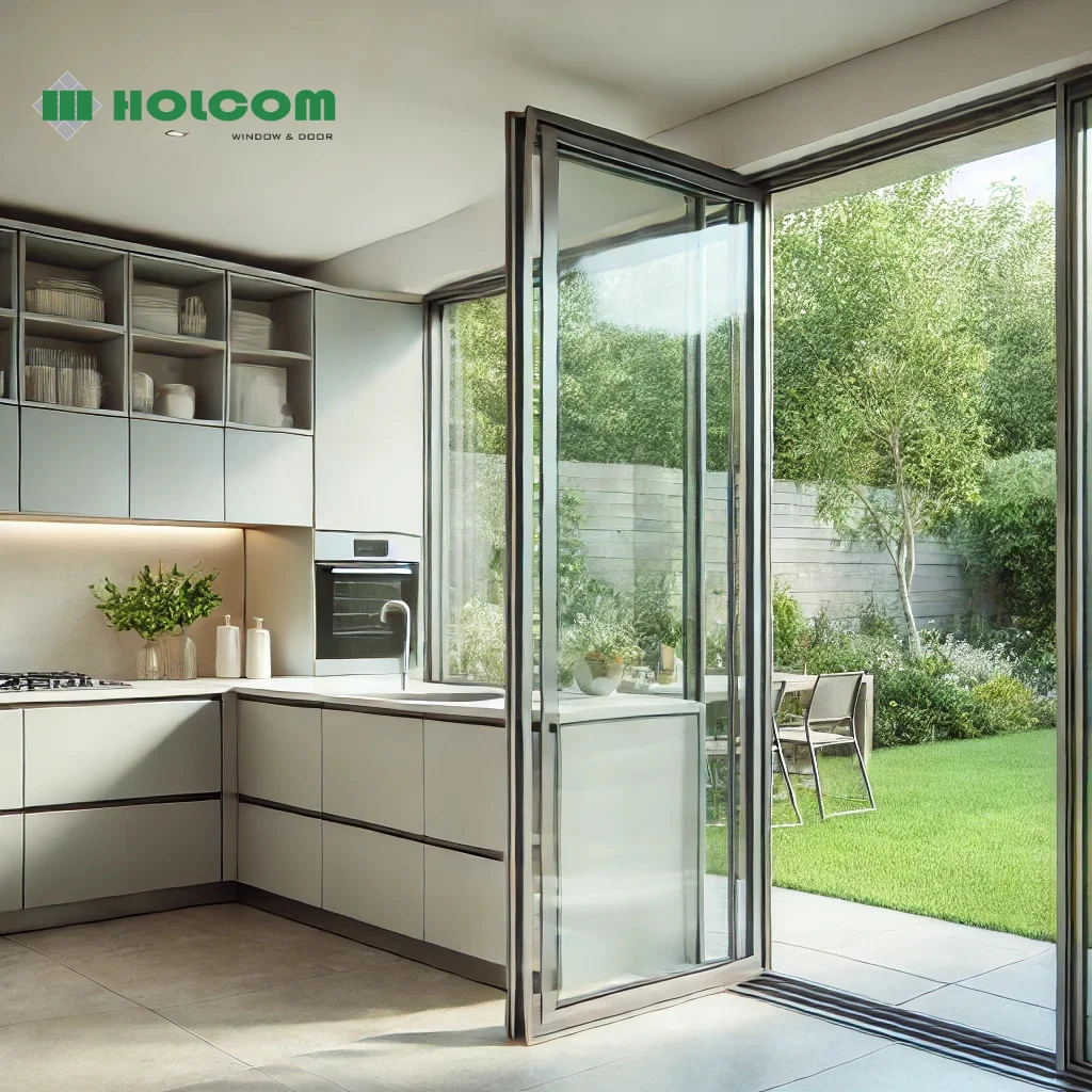 Kitchen Sliding Door Aluminum Frame Finished Surface Anodized Clear Temper Glass & Thermal Break Aluminum For Residential 2024