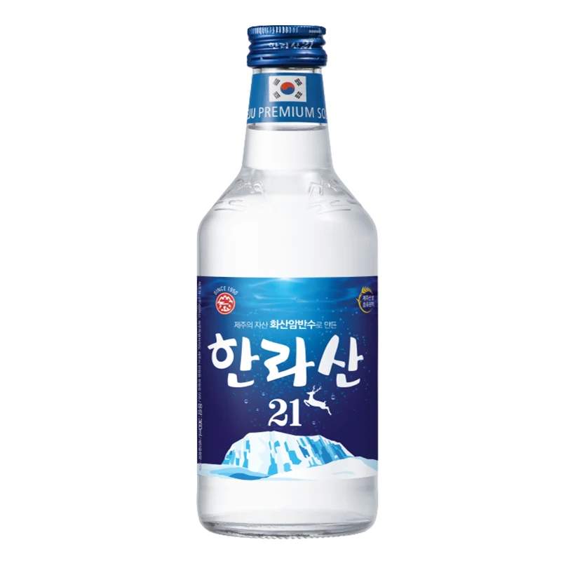 Korean Food Alcoholic Drink Liquor Soju HALLASAN 21 Alcohol Degree Clean and Rich Taste more Intense Aroma and Truer Taste