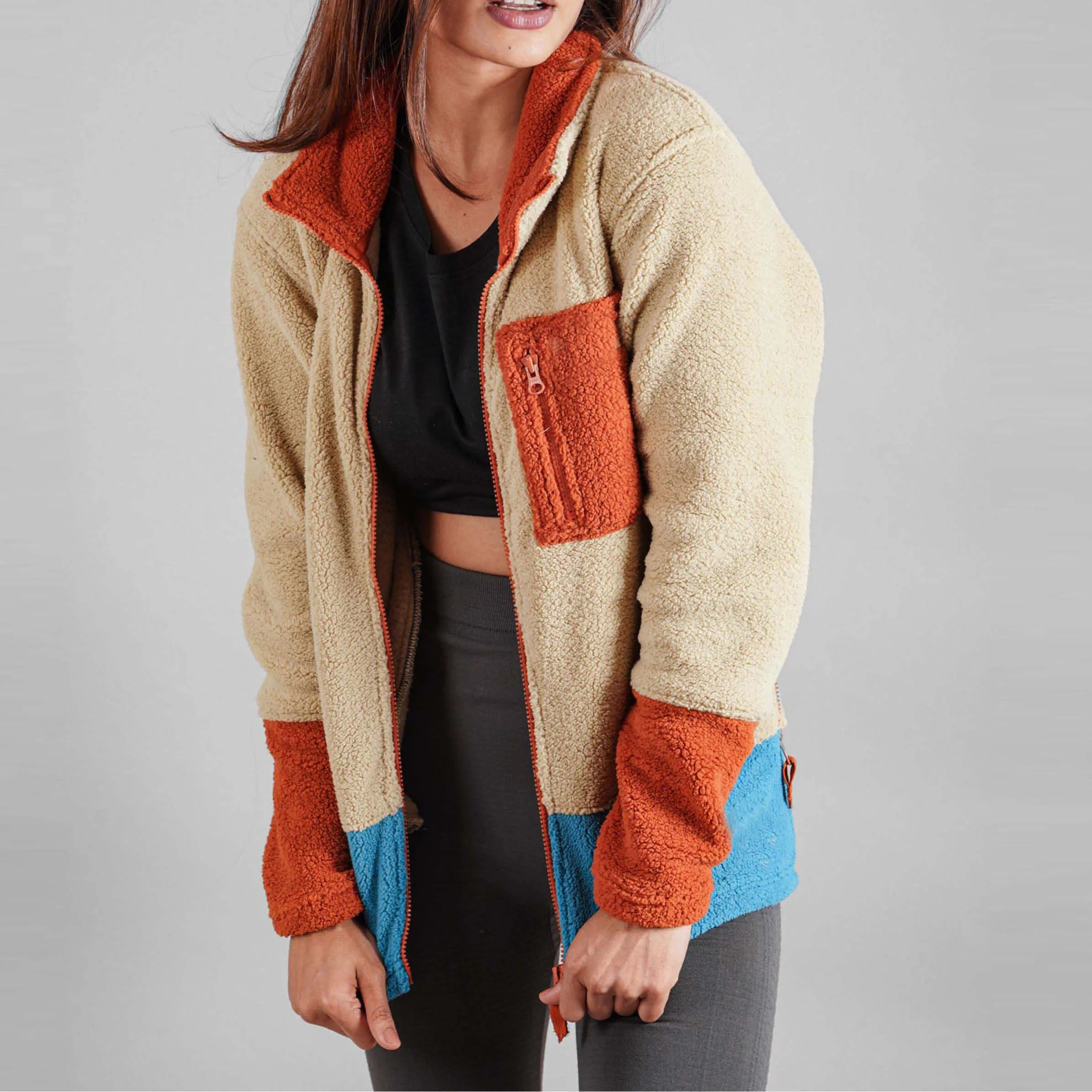 Custom Unisex Fleece Sherpa Fur Lined Hoodie Women Hooded Sweatshirt Womens Winter Heavy Hoodies