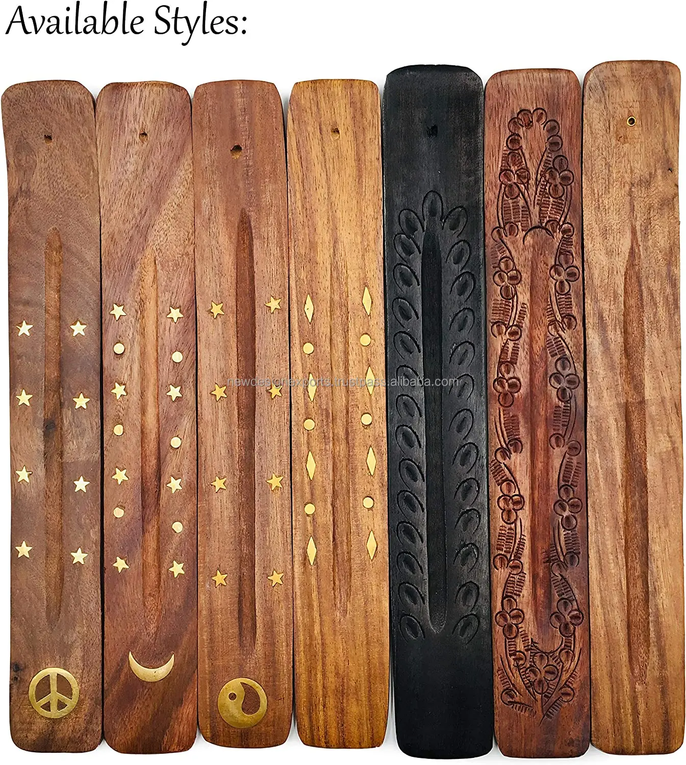 Moon and Stars Incense Holder Wooden Ash Catcher with Celestial Design for Single Incense Sticks Meditation Accessories