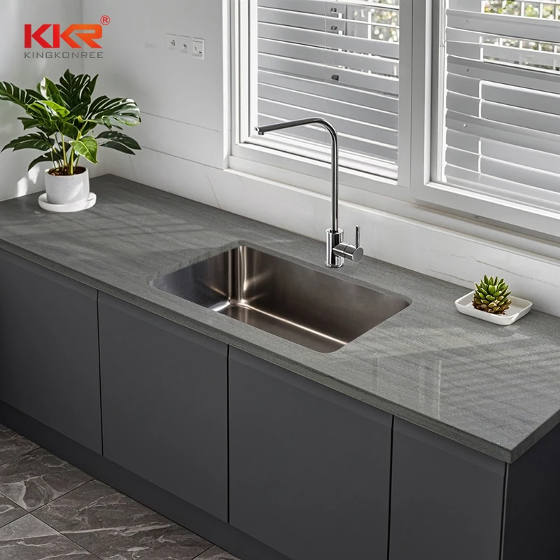 10 years warranty durable acrylic solid surface zero silica engineer stone marble color kitchen countertop for home