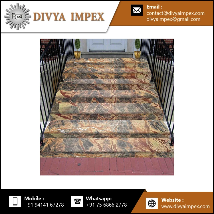 New Pattern Colorful Brown Flooring Slabs Marble Rainforest Stone Customized Sizes Wall Tiles