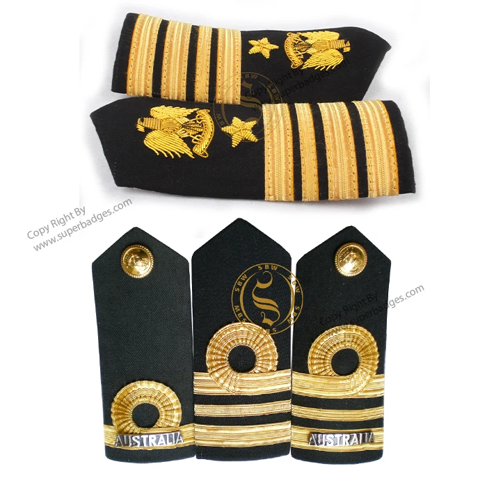 High Quality Manufacturers Bullion wire Shoulder Insignia Uniform Rank Shoulder board attachments Uniform Shoulder Boards