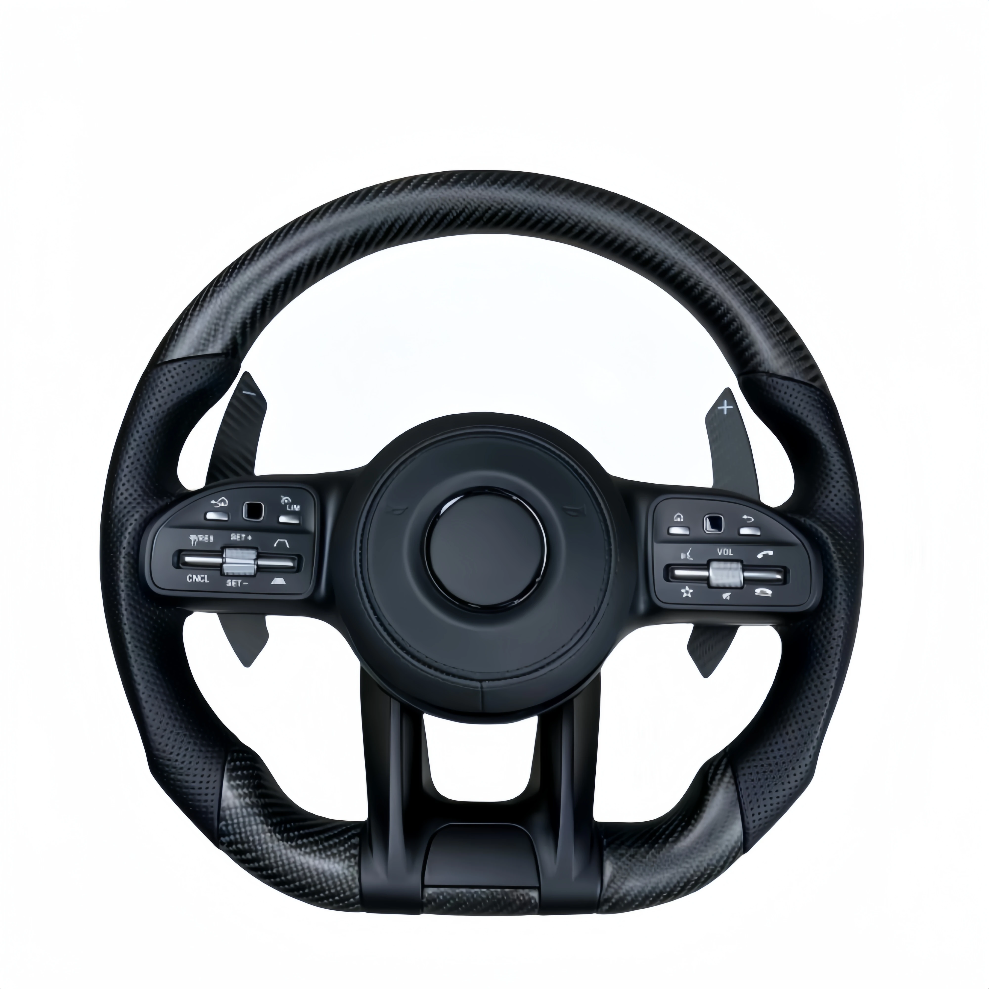 Racing Car Black leather carbon steering wheel for amg mercedes benz w211 c class w204 w205 gls s class w221 w222