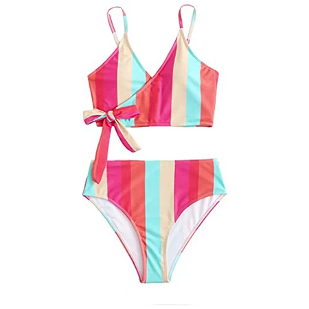 Custom Logo Printed Sexy Women Two Piece Swimsuit Female Seamless Swimwear Beachwear Bathing Suit One-Piece Girls Bikini Set