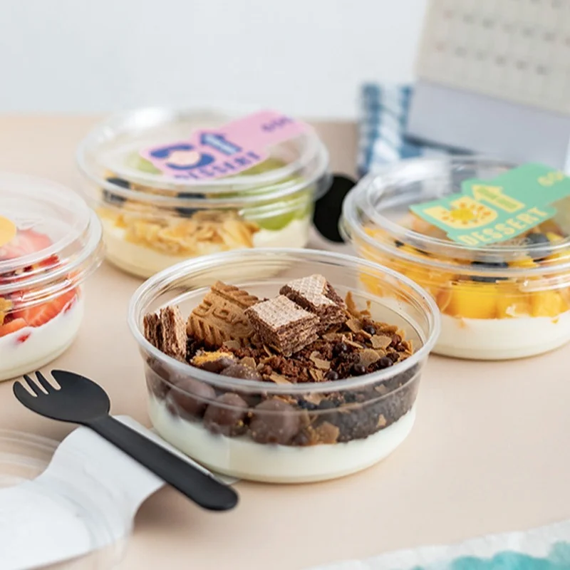 Factory Supplies Disposable Fruit Salad PET Buckets PET Bowls Container PET Jar Acai Bowl