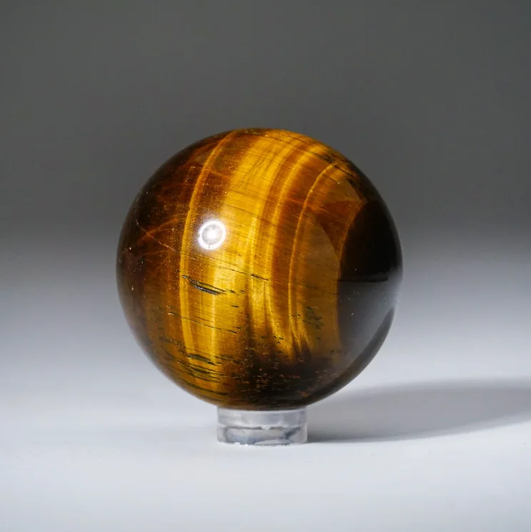 Wholesale Price Polished Natural Crystal Yellow Tiger eye Sphere 4-6cm Orange Tiger eye ball for decoration