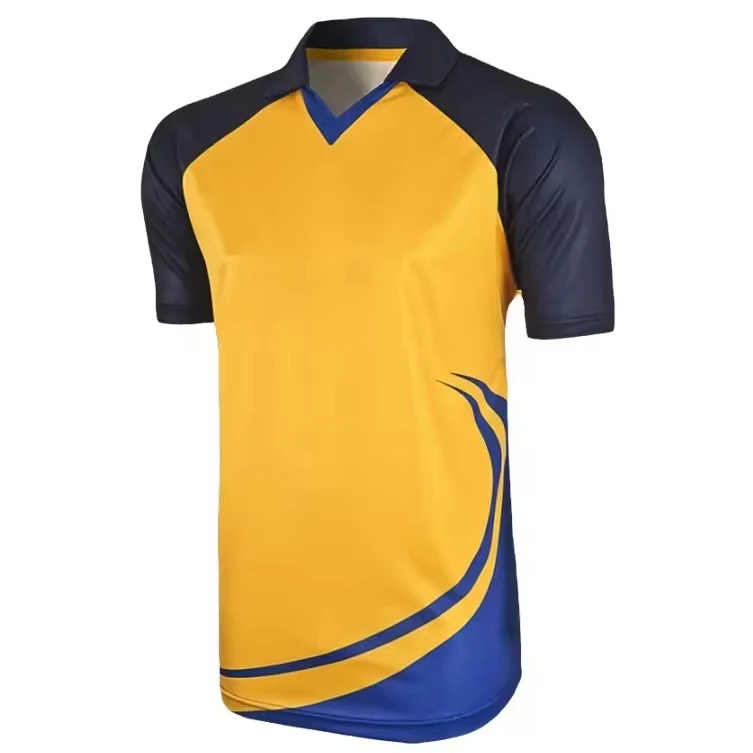 100% Polyester Customized New Design Cricket Jersey Uniforms Sets Sublimated Polo Shirt quick Dry Cricket Jersey
