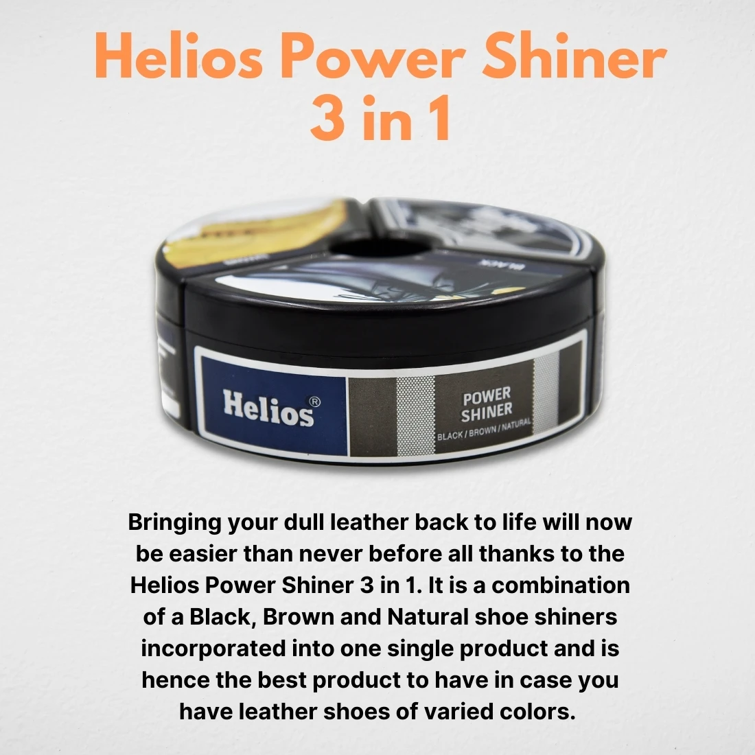 Power up your shoe shine game with Helios Power Shiner - the quick and easy way to a mirror-like finish