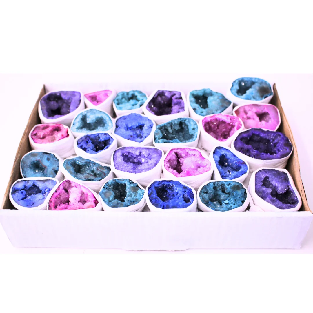 DYED QUARTZ GEODE (MOROCCO) FLAT BOX