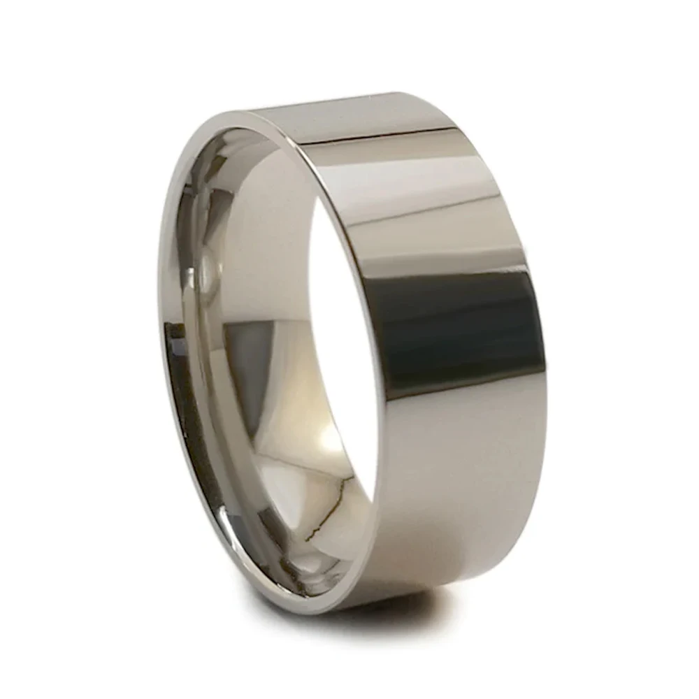 8mm DIY Jewelry Making Ring Core Base Beveled Flat Hammered Edge Ceramic Titanium Tungsten Carbide Blank Ring