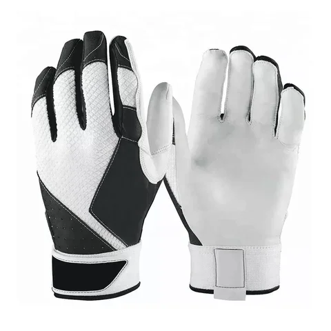 Baseball batting mitts White Soft Leather Gloves Master Black Best Wholesale Products In High Quality At Best Price