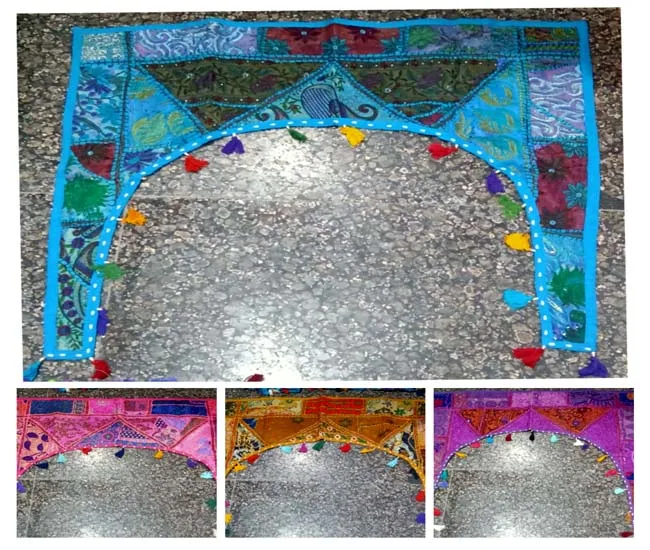 Multicolor thread and mirror Rajasthani Torans Door Hangings For Home Decor